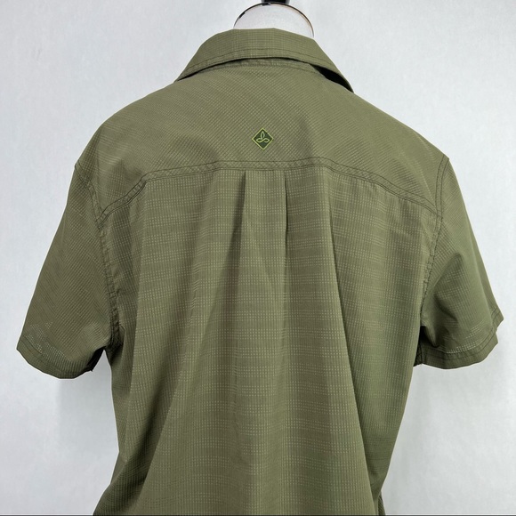 Prana Green Women’s Button Down Short Sleeve Polo Shirt Size Small - Picture 5 of 6